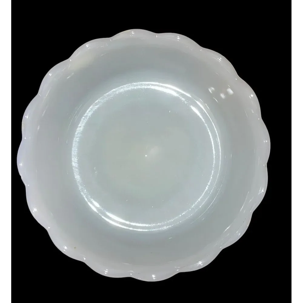 Vintage E.O. Brody Co. Milk‎ Glass Pedestal Bowl Made in USA 5.5